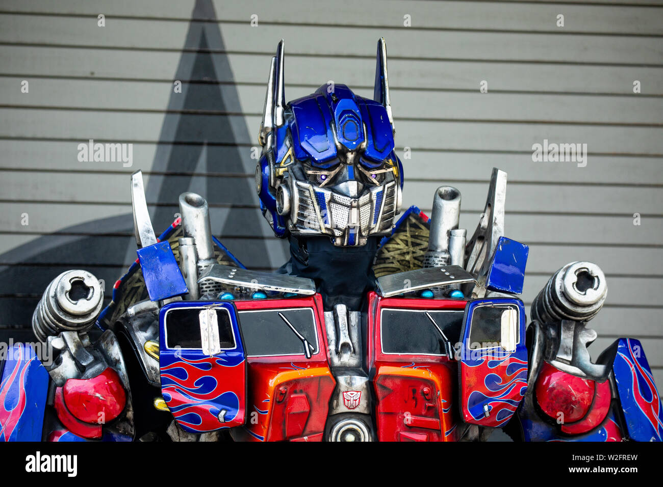 Trasformatore Optimus Prime bot. Universal Studios. Orlando. Florida. Stati Uniti d'America Foto Stock