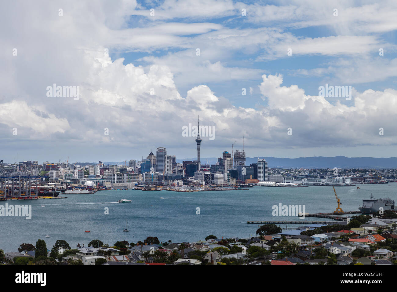 Auckland City Skyline Foto Stock