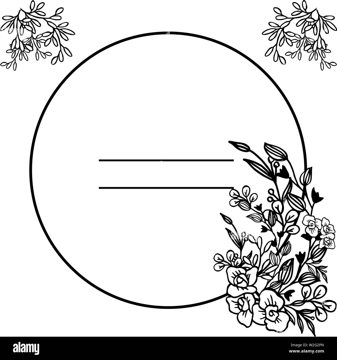 Illustrazione Vettoriale di decorativi carta per vari pattern bouqet telaio disegnata a mano Illustrazione Vettoriale