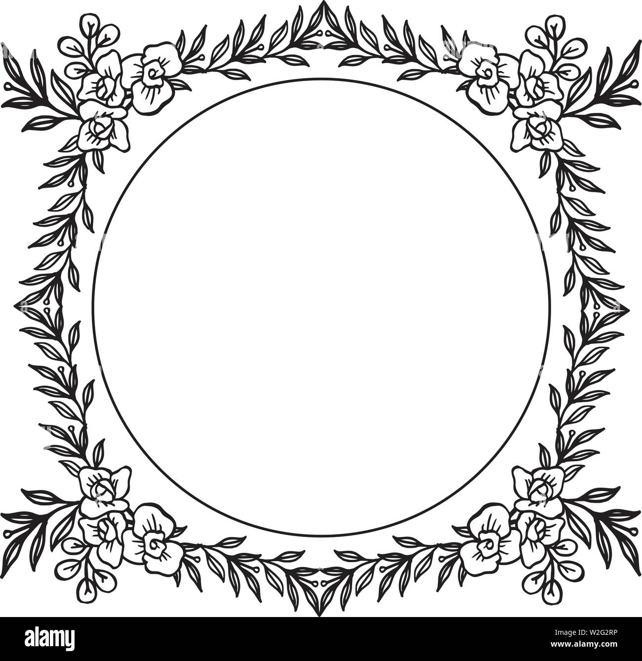 Illustrazione Vettoriale di decorativi carta per vari pattern bouqet telaio disegnata a mano Illustrazione Vettoriale