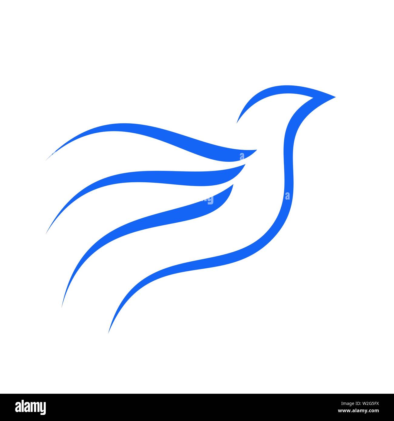 Linea di volo arte astratta vettore uccello simbolo Logo grafico del modello di progettazione Illustrazione Vettoriale