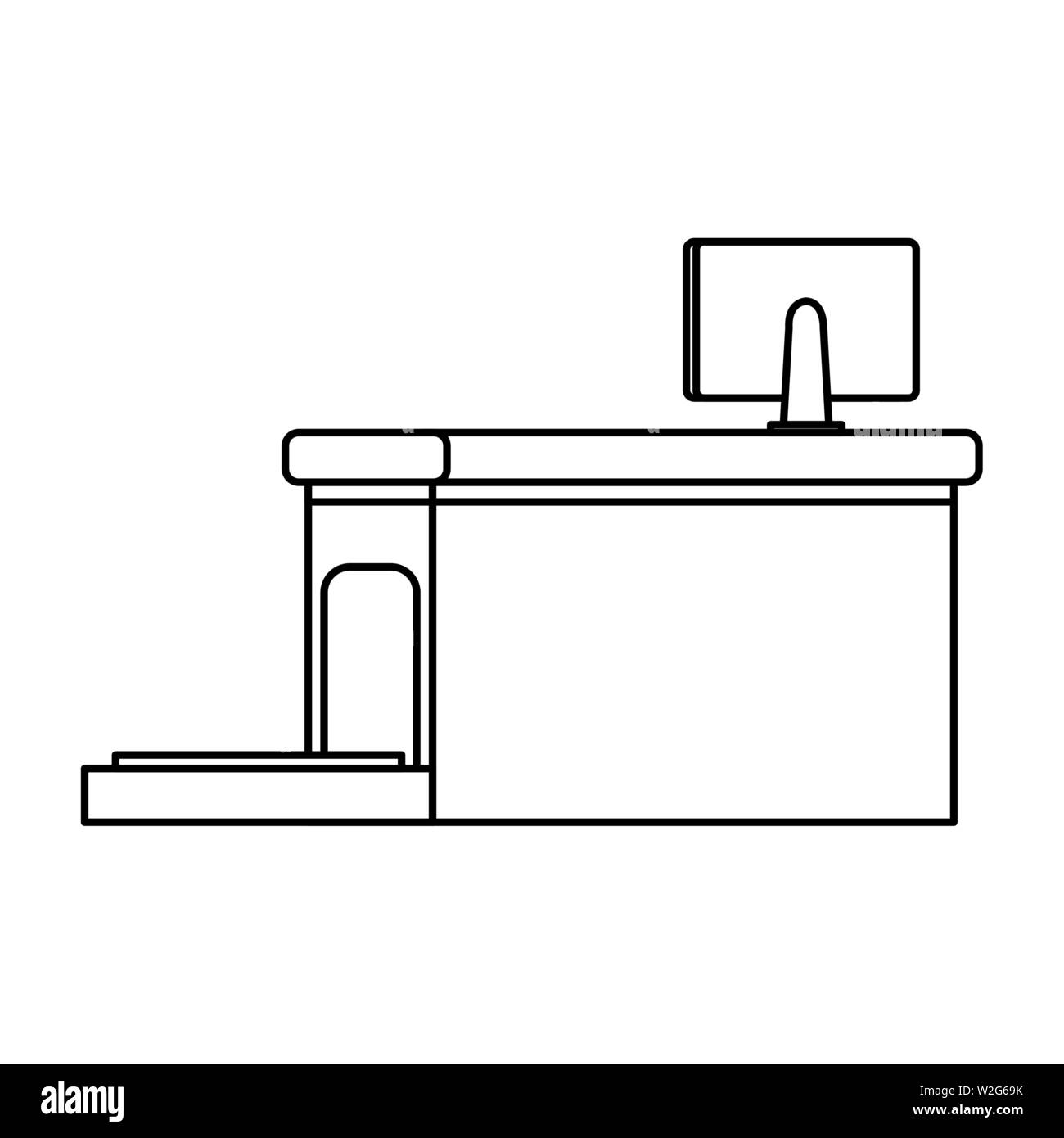 Check-in luogo con equilibrio e il computer Illustrazione Vettoriale