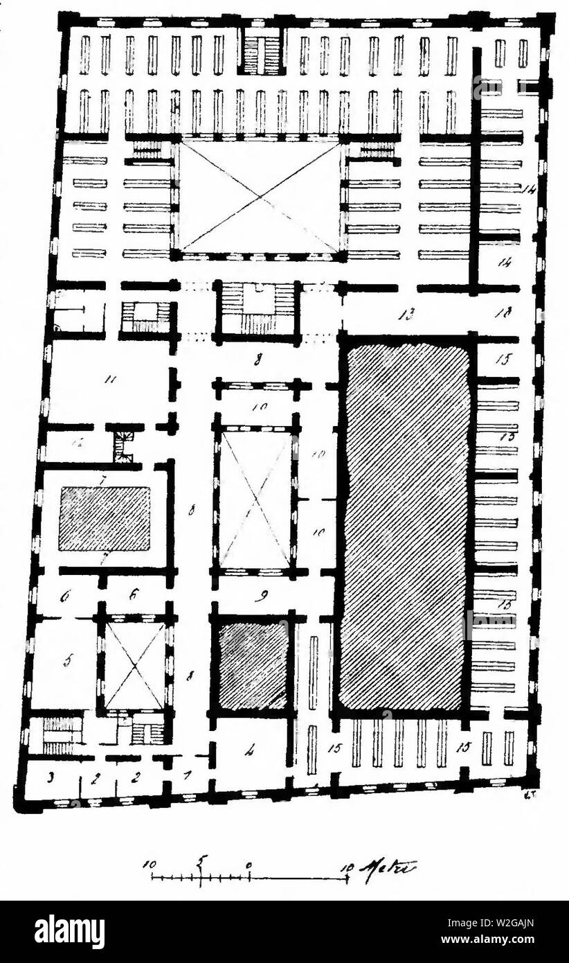 Chilovi - Il nuovo palazzo per la Biblioteca Nazionale Centrale di Firenze, 1892 (pagina 10 raccolto). Foto Stock