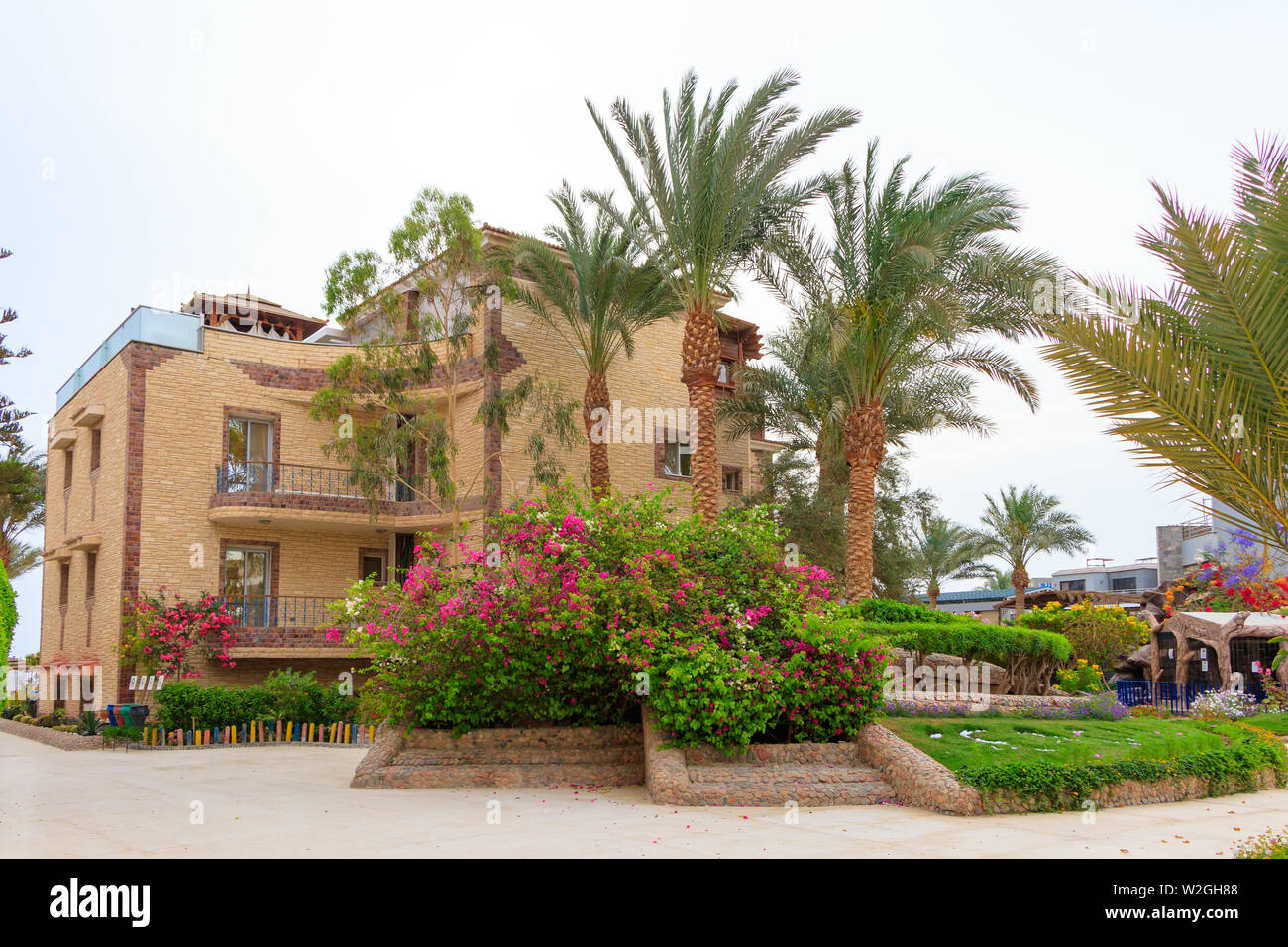 Hurghada, Egitto - 15 Aprile 2019: egiziana Hotel Gabbiano Beach Resort Foto Stock