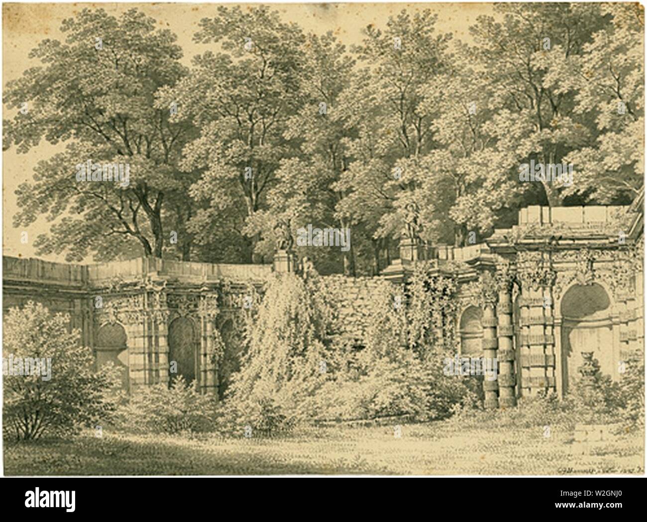 Christian Gottlob Martello - Dresdner Nymphenbad 1845. Foto Stock