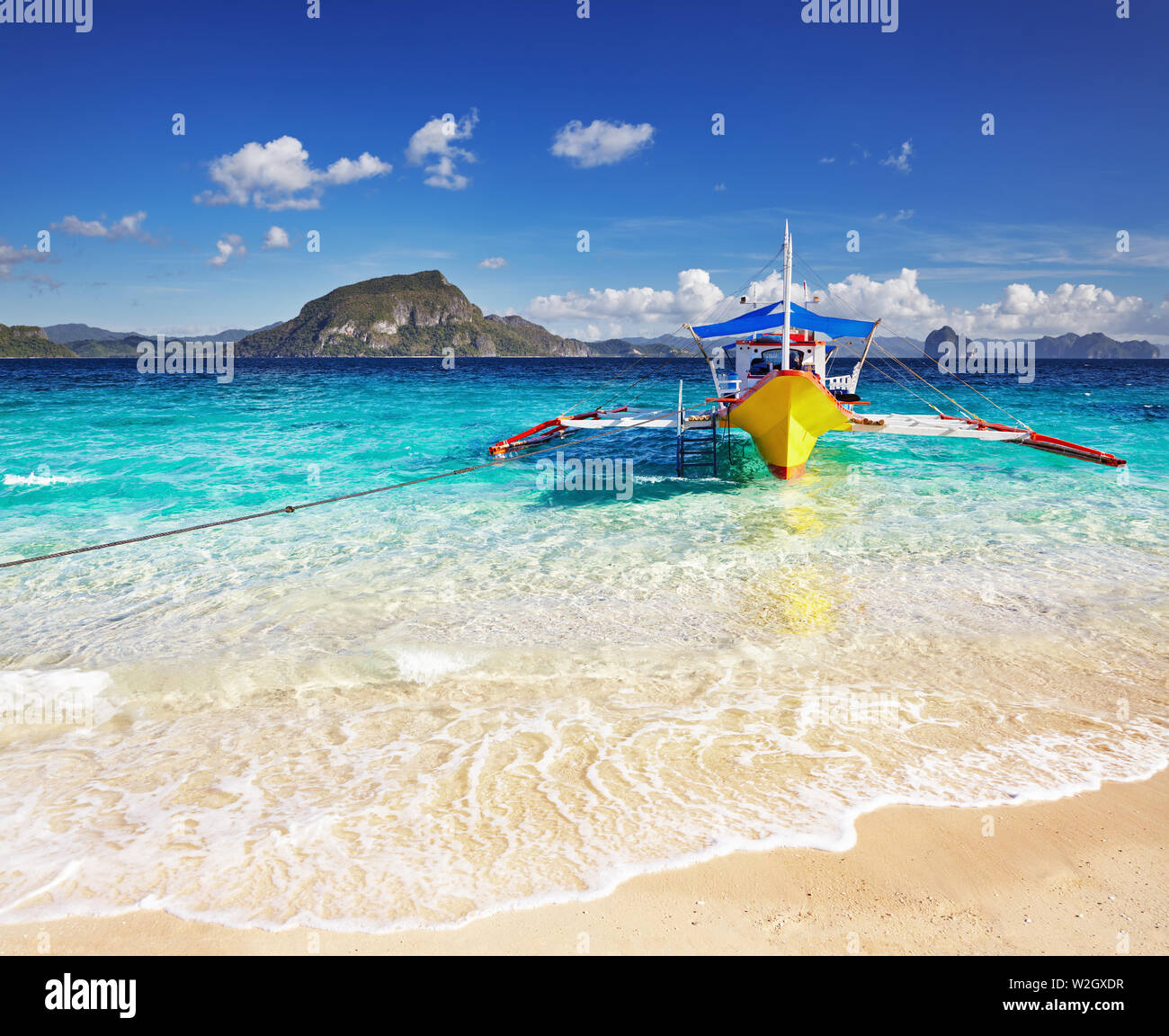 Tropical Beach, Sud Cina vedi, El-Nido, Filippine Foto Stock