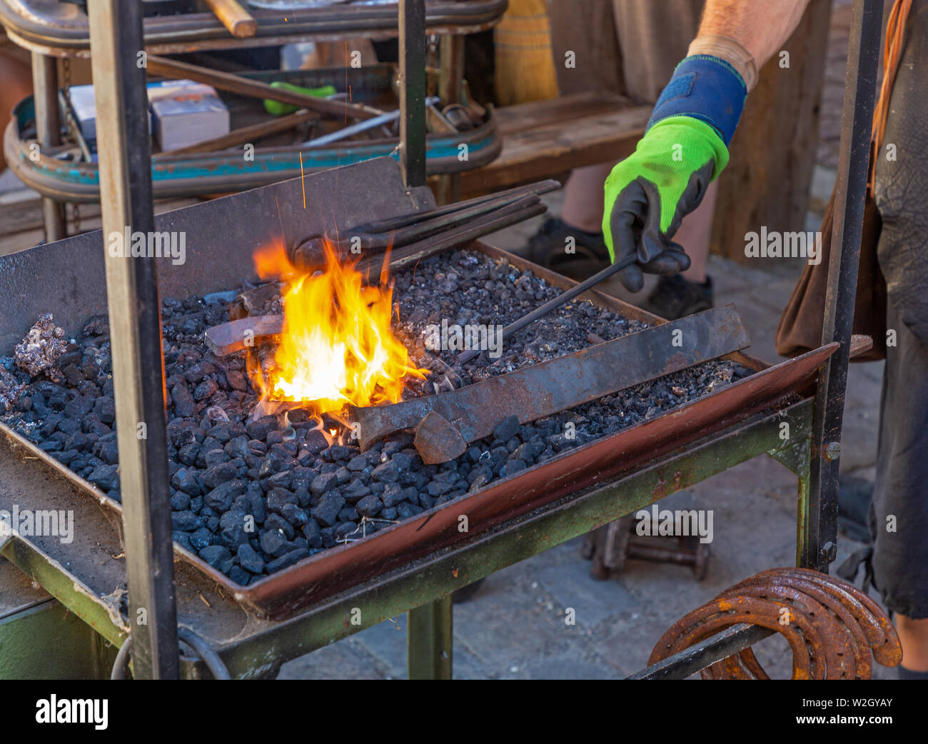 Forge su una storica festa in Baviera, Germania Foto Stock