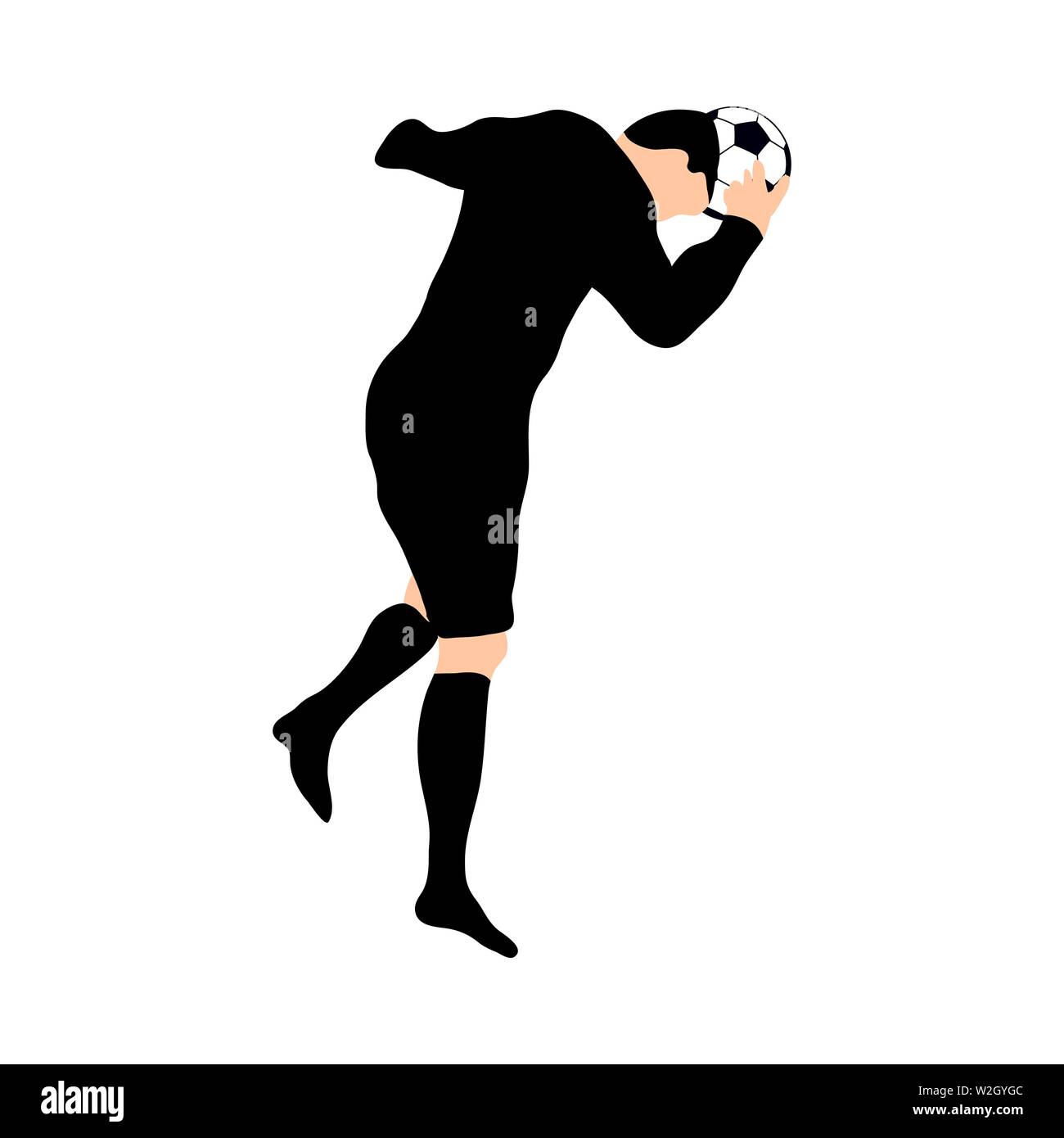 Altamente dettagliate soccer silhouette. Completamente modificabile EPS 10 illustrazione vettoriale. Illustrazione Vettoriale