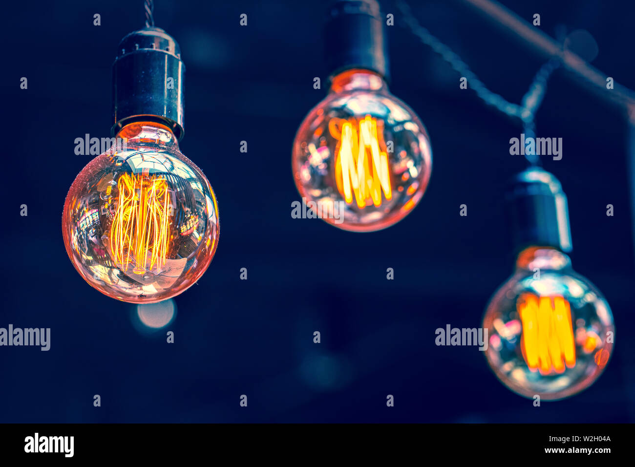 Bella di lusso retrò edison lampada luce arredamento Foto Stock