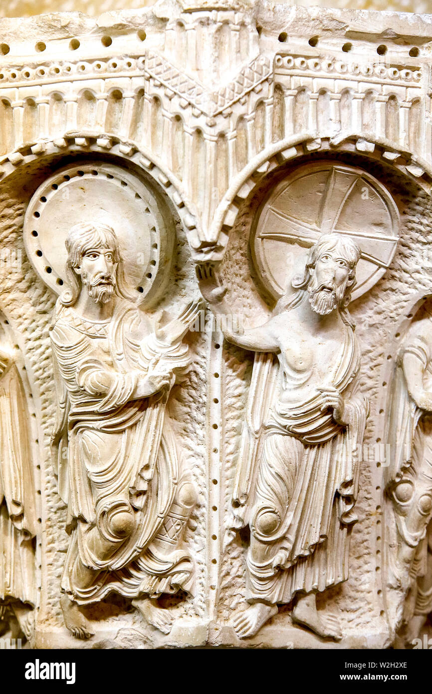 L arte cristiana opera in Nazareth Basilica museum, Israele. Foto Stock