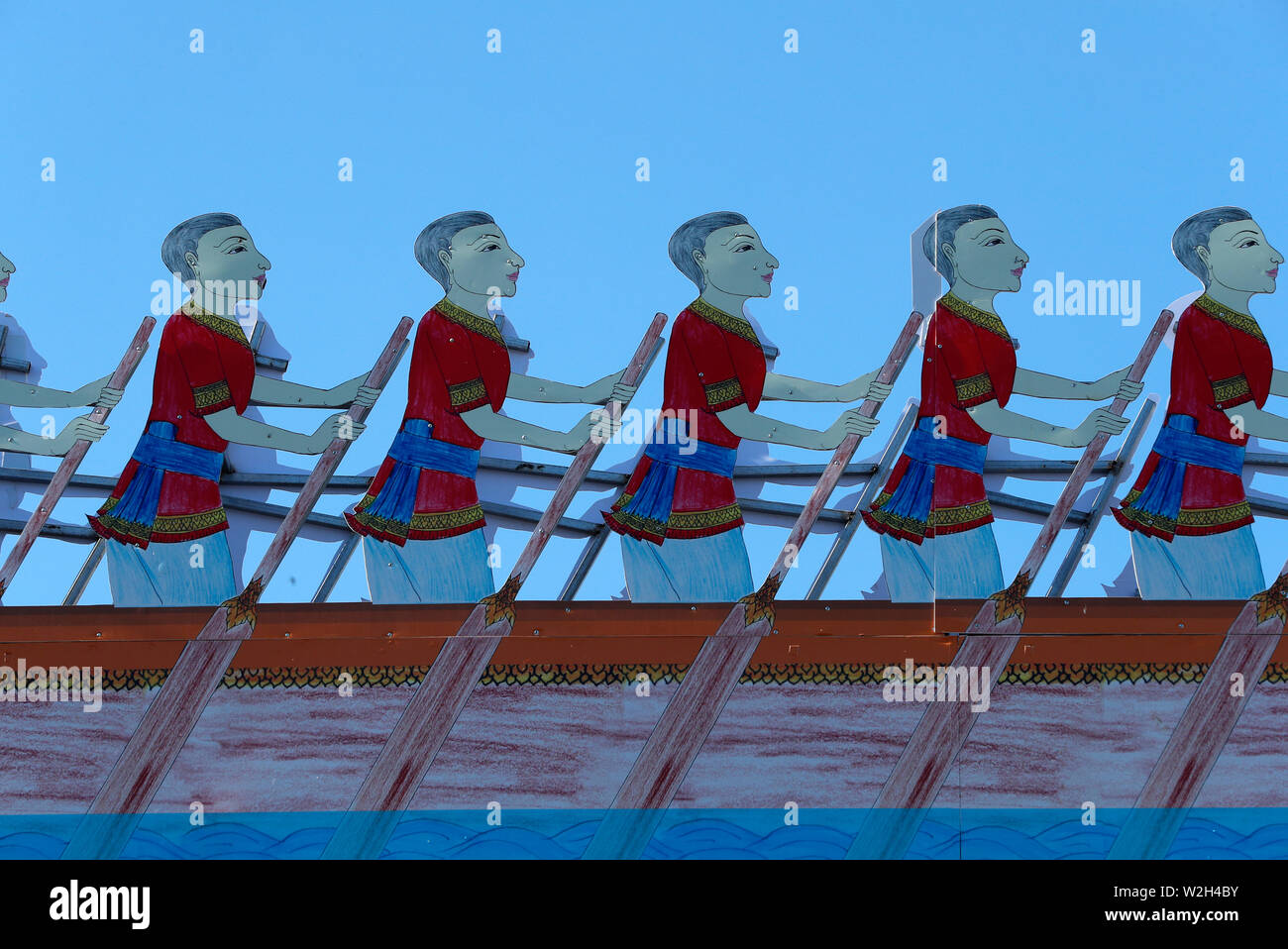 Bon Om Touk, il cambogiano Festival dell'acqua, con dragon boat racing sul fiume Tonle Sap. Phnom Penh. Cambogia. Foto Stock