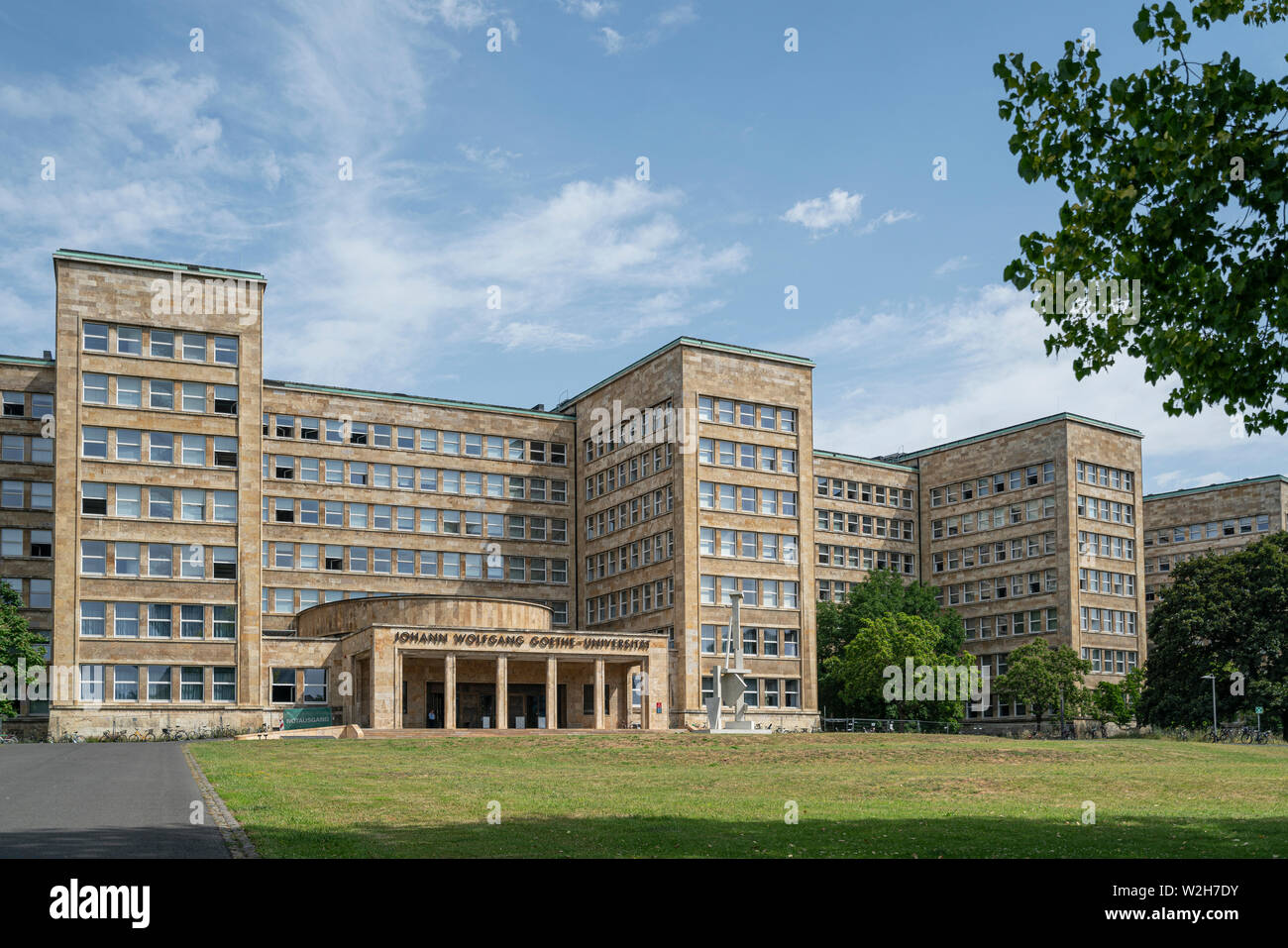 Frankfurt am Main, luglio 2019. Una vista del Goethe University building di Francoforte - Campus Westend Foto Stock