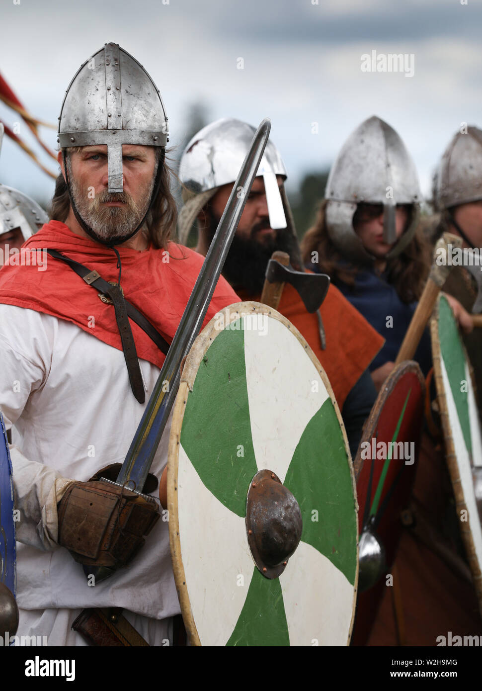 I vichinghi i temuti guerrieri Norsemen dalla Scandinavia Foto Stock