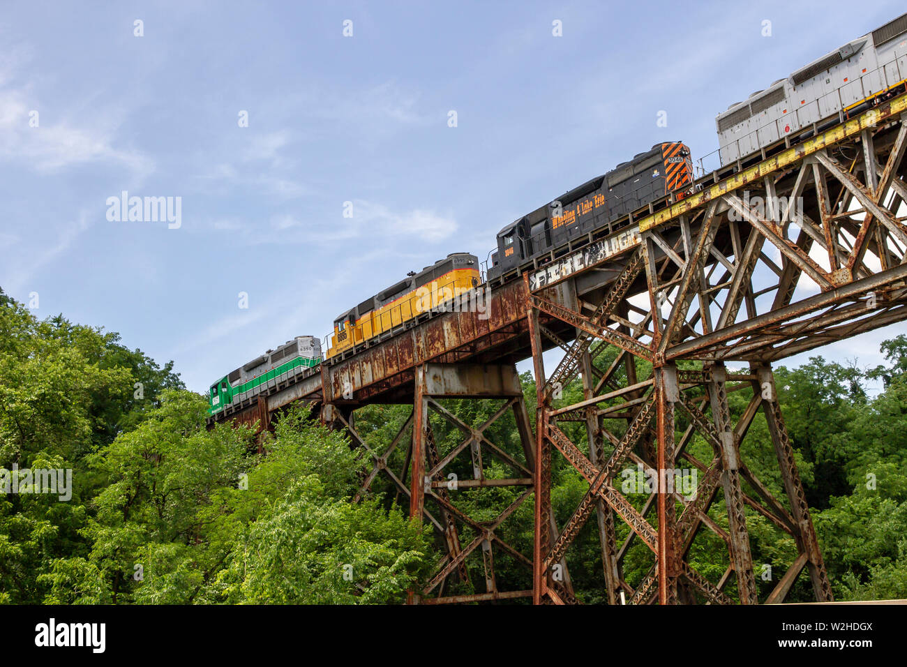 Pittsburgh arrugginito Ponte del treno Foto Stock