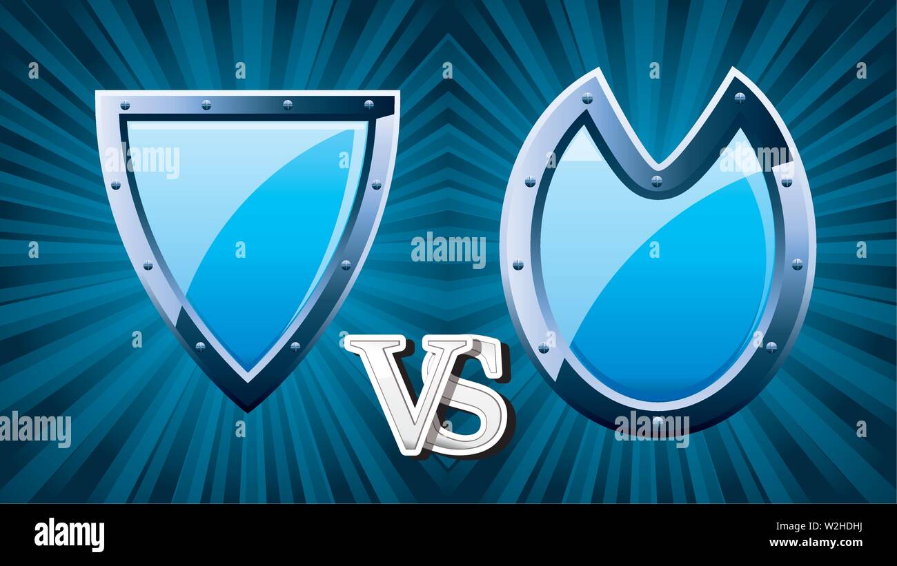 Guild defender indicazioni per giochi medievali con blu le protezioni in acciaio Illustrazione Vettoriale