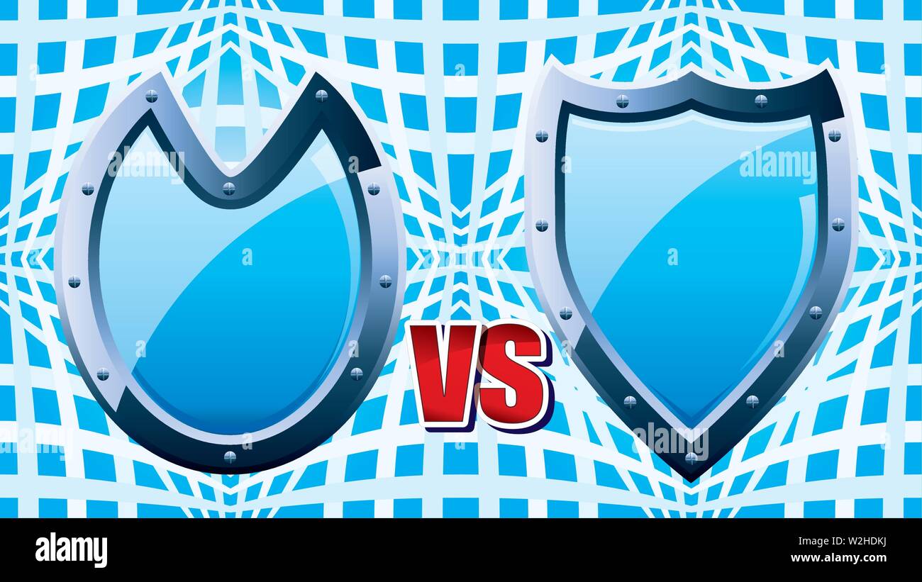 Guild defender indicazioni per giochi medievali con blu le protezioni in acciaio Illustrazione Vettoriale