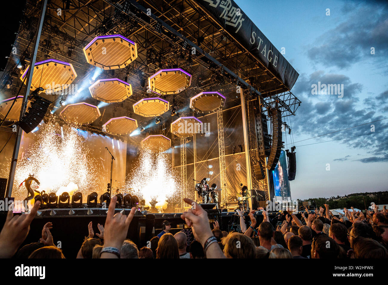 Oslo, Norvegia - 27 giugno 2019. La American rock band Kiss esegue un concerto dal vivo durante il norvegese music festival tonnellate di roccia 2019 a Oslo. (Photo credit: Gonzales foto - Terje Dokken). Foto Stock