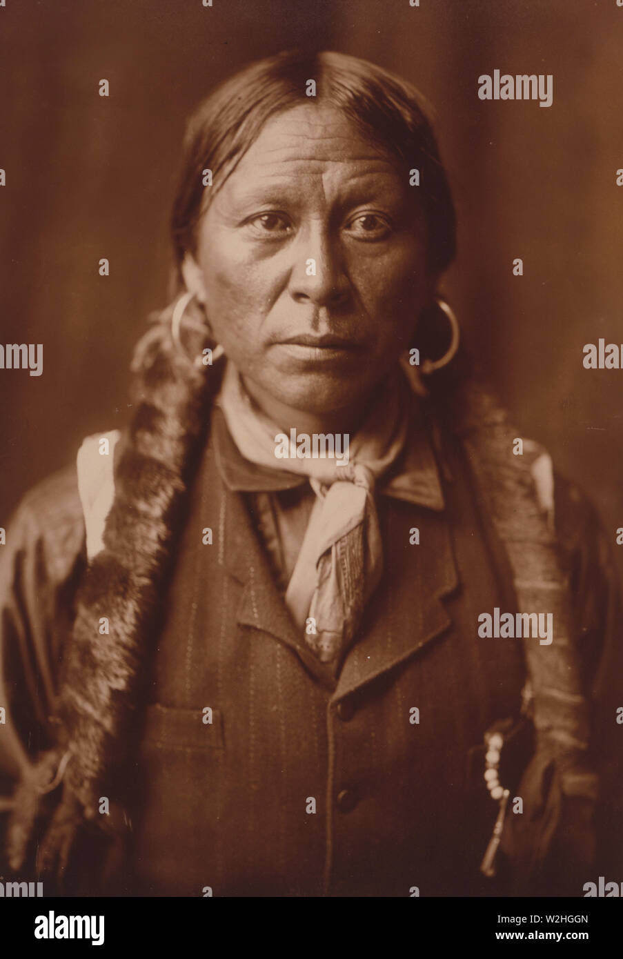 Edward S. Curtis nativi indiani americani - un uomo Jicarilla ca. 1904 Foto Stock