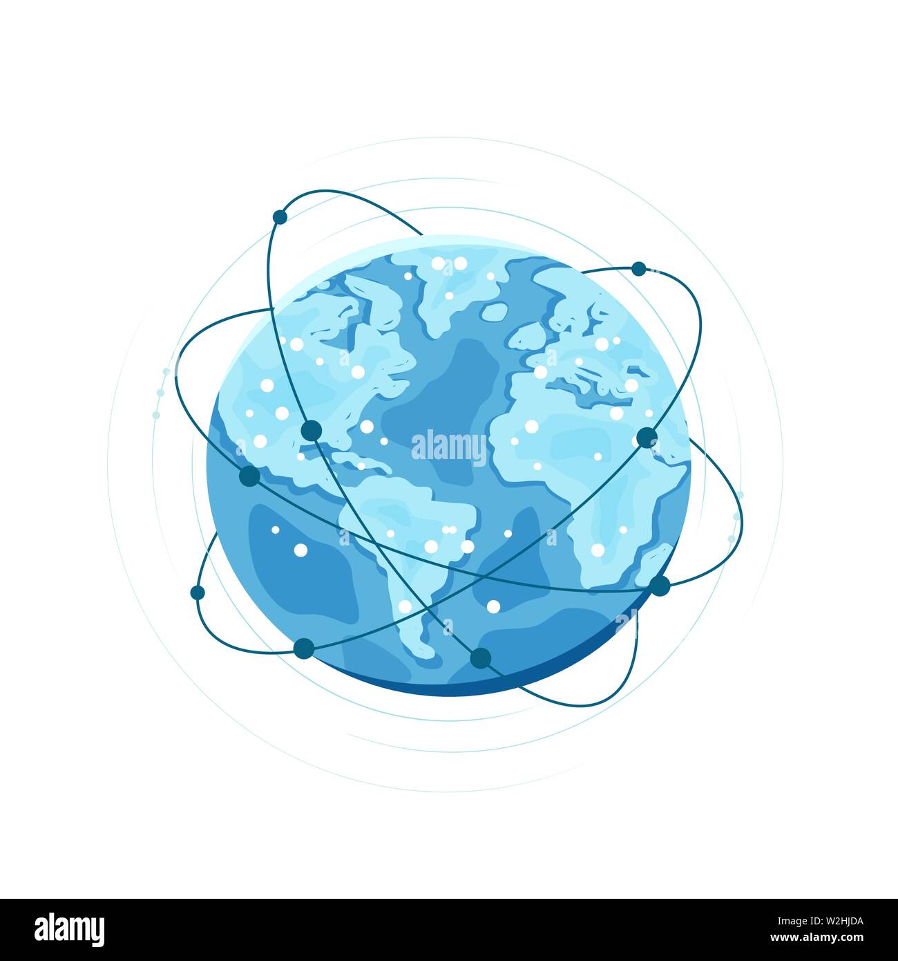 Rete globale di connessione. Il mondo digitale, tecnologia illustrazione vettoriale Illustrazione Vettoriale