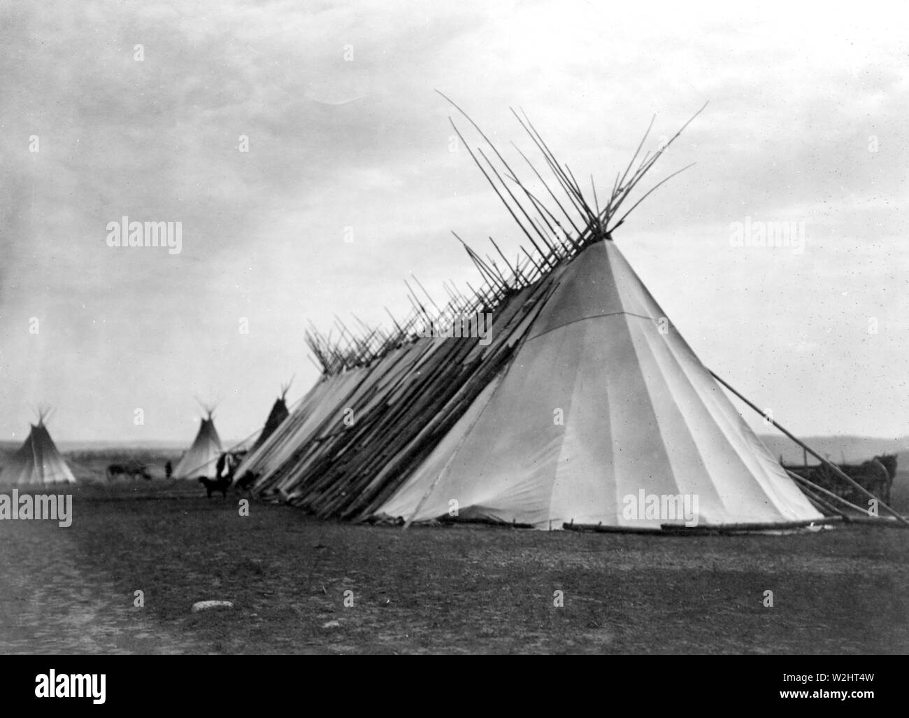 Edward S. Curtis nativi indiani americani - Joseph morti festa Lodge--Nez Percé ca. 1905 Foto Stock