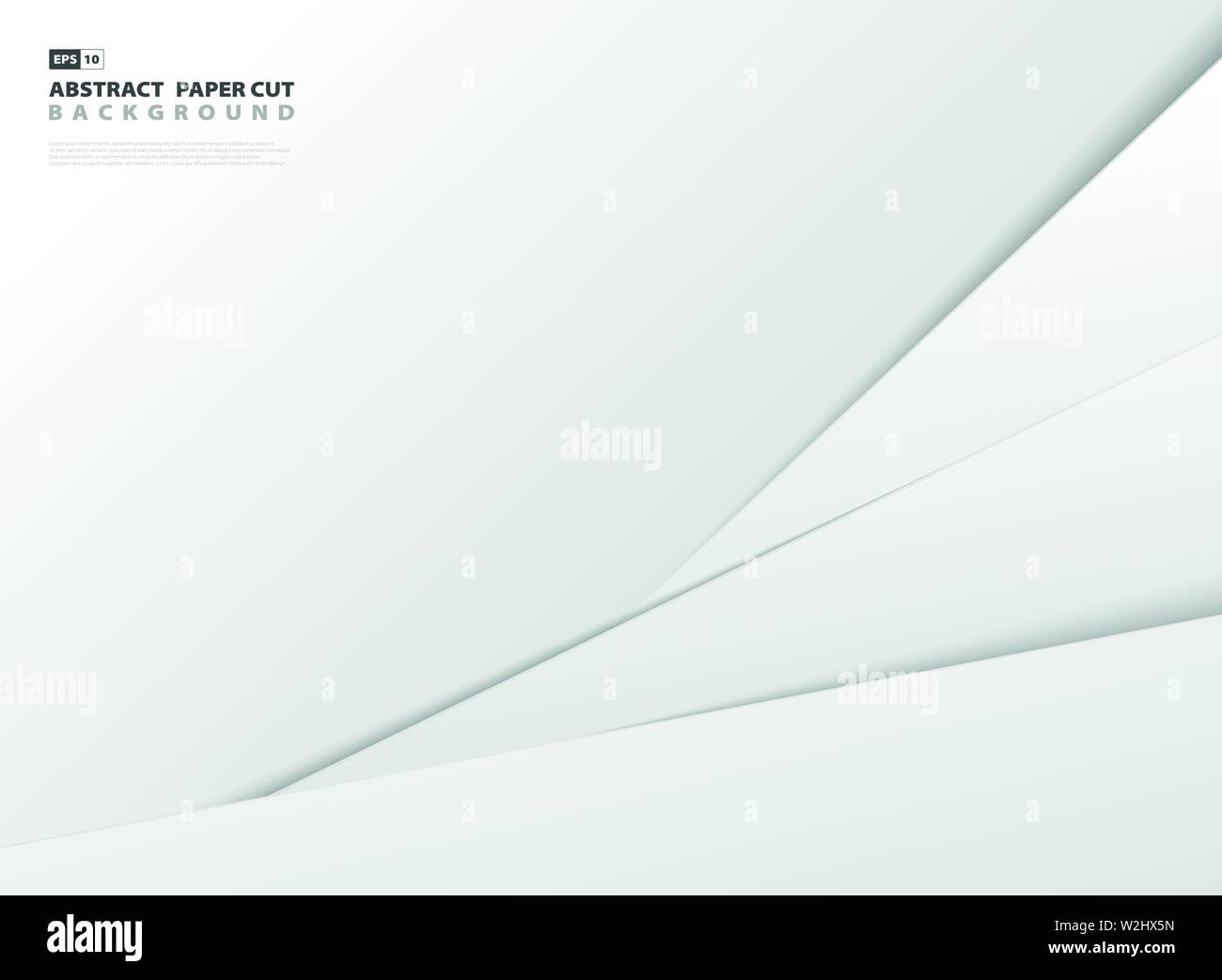 Gradiente astratto grigio e bianco carta tagliata modello di stile sfondo. È possibile utilizzare per inserzione, poster, presentazione, artwork, copertura stampa. EPS vettoriali10 Illustrazione Vettoriale