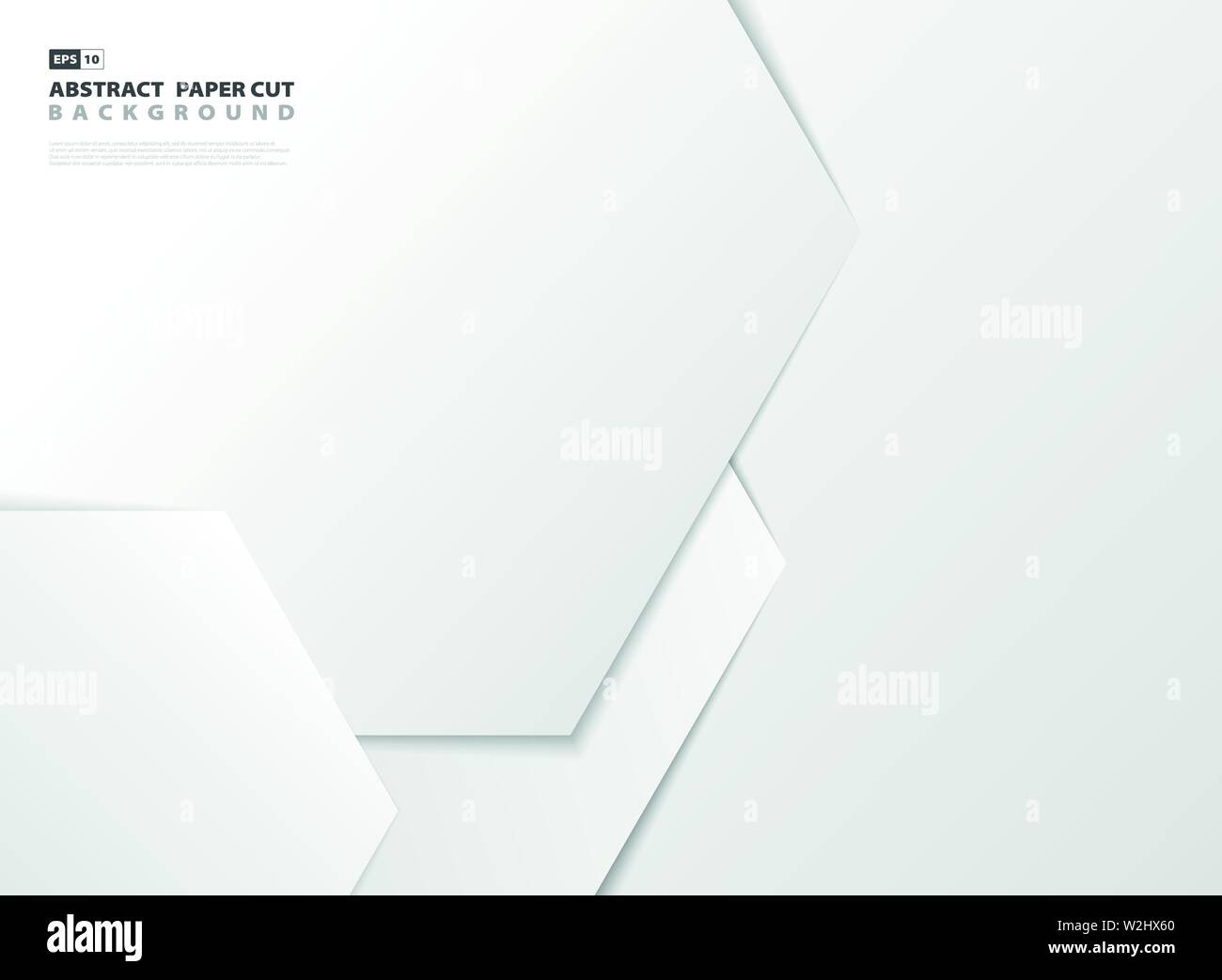 Abstract gradiente esagonale bianco design pattern carta tagliata dello sfondo. È possibile utilizzare per la presentazione, annuncio, d'arte e di design modello. EPS vettoriali10 Illustrazione Vettoriale