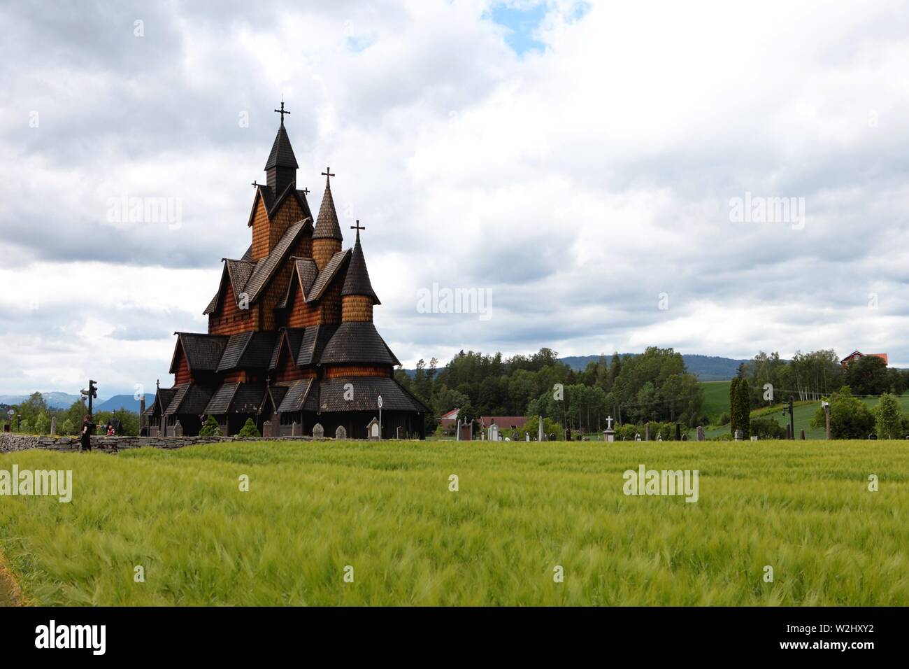 Heddal doga Chiesa, Norways doga più grande chiesa, Notodden comune, meglio conservati di tutti loro. Foto Stock