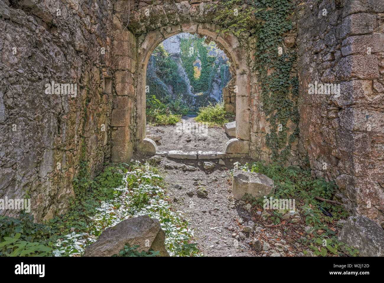 Le rovine del castello a Samobor, Croazia Foto Stock