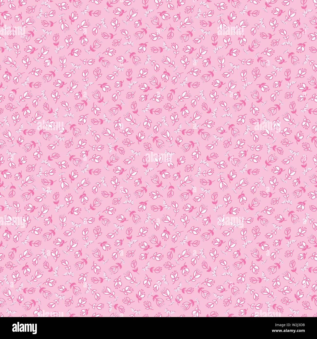 Il vettore luce rosa disegnati a mano piccole tulip fiori schema di ripetizione. Adatto per la confezione regalo, tessile e carta da parati. Illustrazione Vettoriale