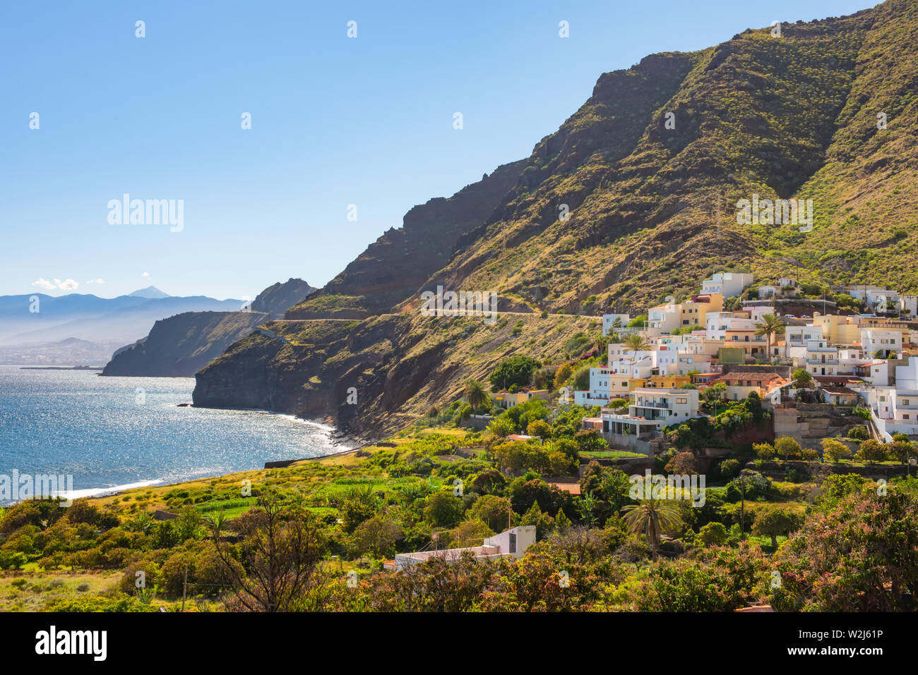 Bella vista Igueste de San Andres piccolo villaggio a Tenerife Isole Canarie Spagna Foto Stock