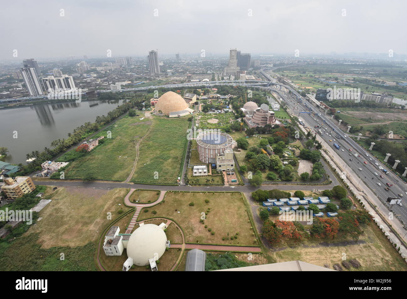 Vista in elevazione della Città della Scienza di campus, Kolkata, India. Foto Stock