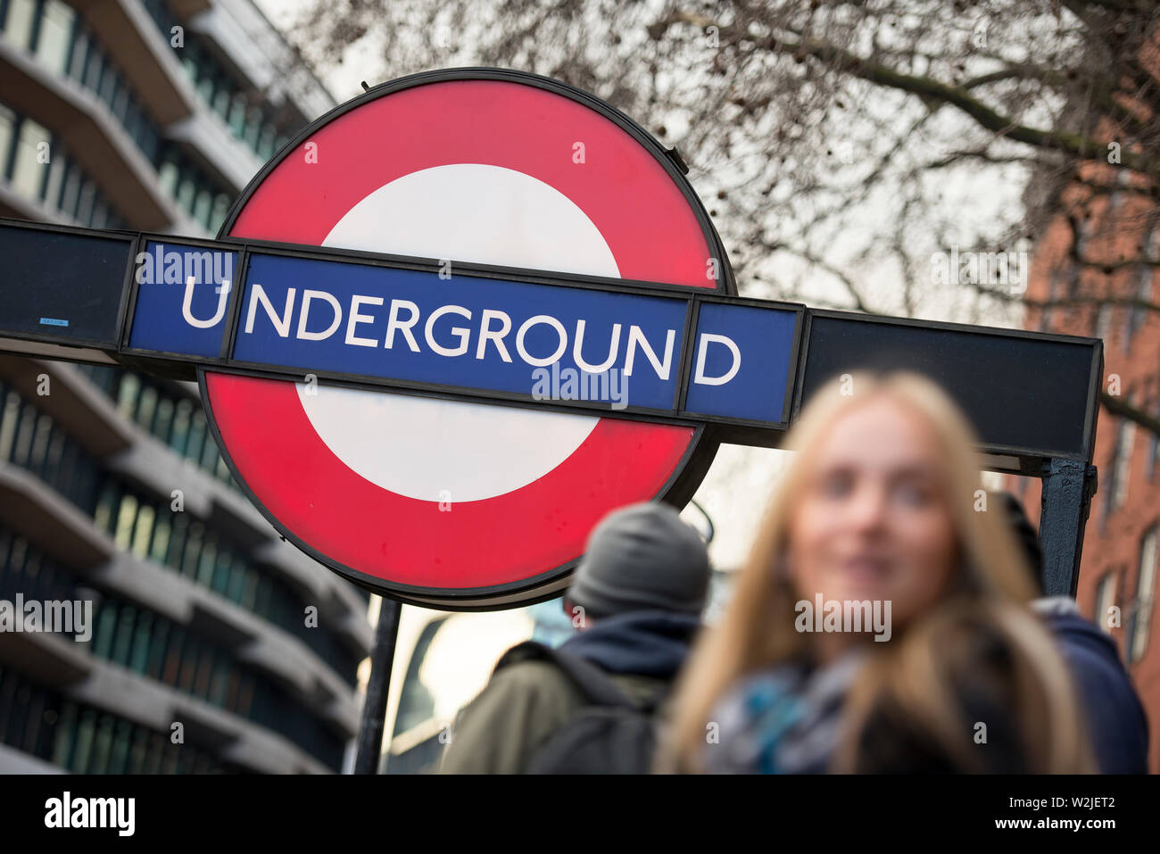 La metropolitana di Londra segno a Chancery Lane stazione, Londra Foto Stock