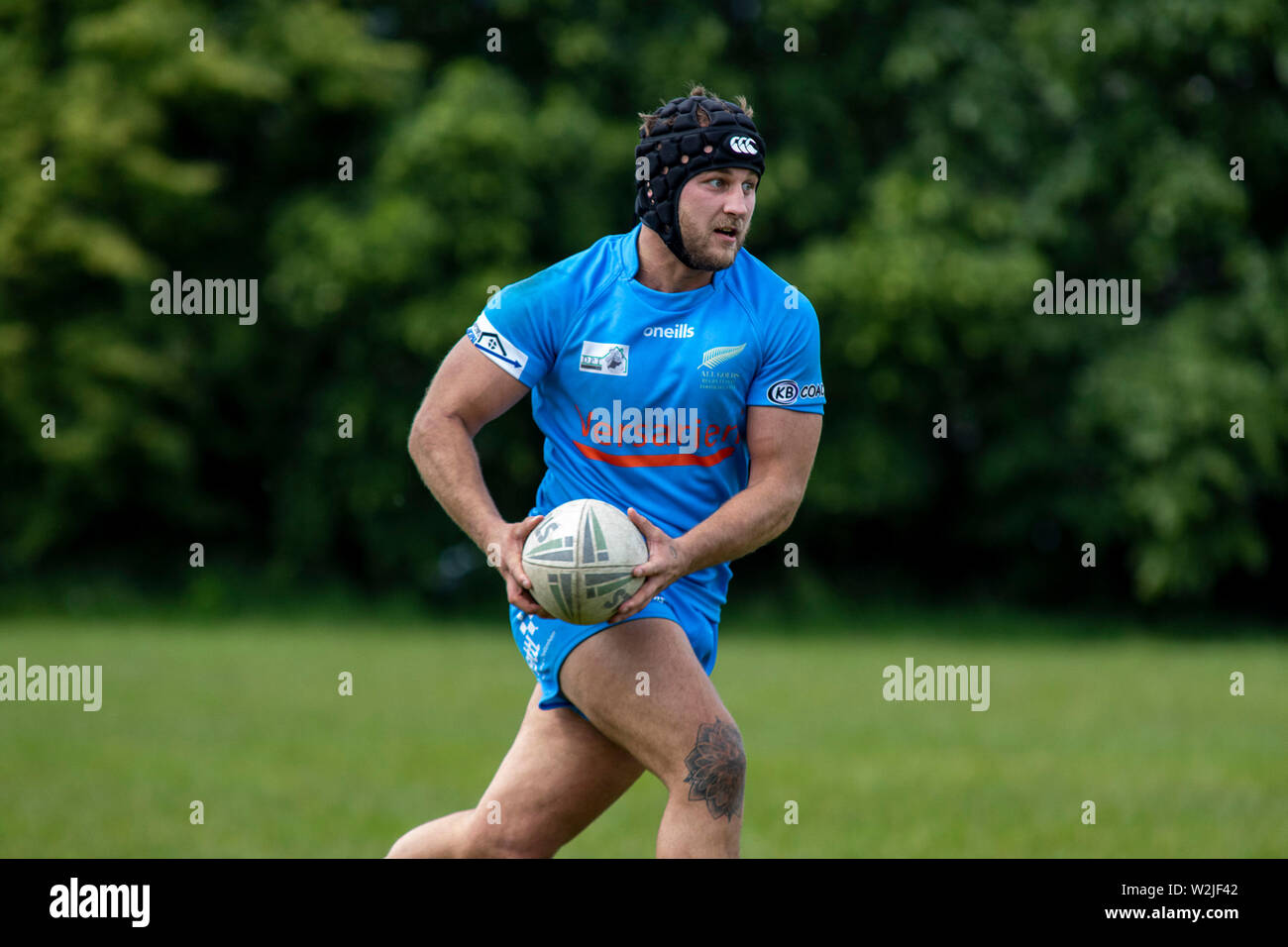 Lancaster Tigers v tutti gli ori a Pontypool Regno RFC in RFL Conferenza meridionale il 18 maggio 2019. Lewis Mitchell/AGRL Foto Stock