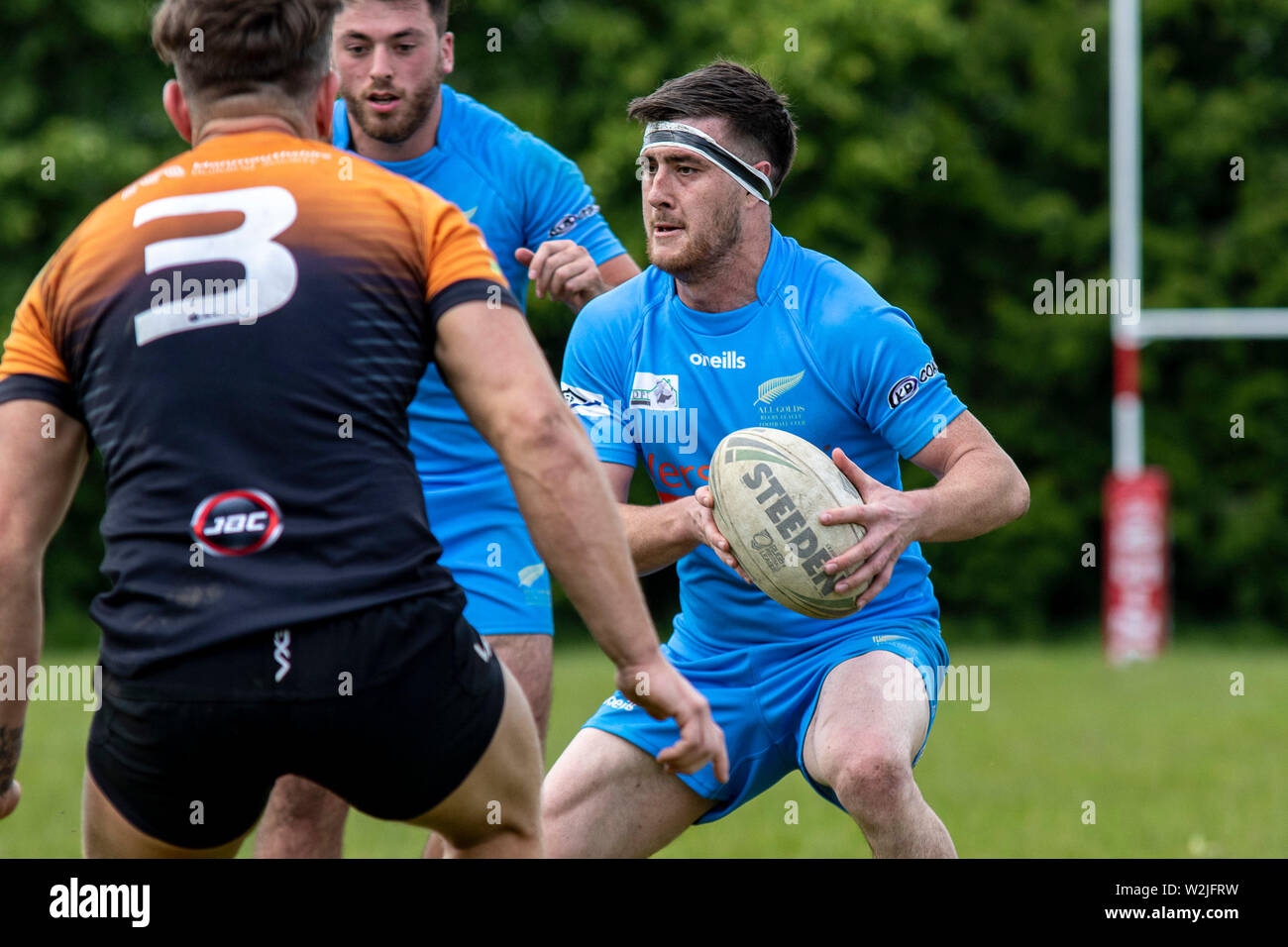 Lancaster Tigers v tutti gli ori a Pontypool Regno RFC in RFL Conferenza meridionale il 18 maggio 2019. Lewis Mitchell/AGRL Foto Stock