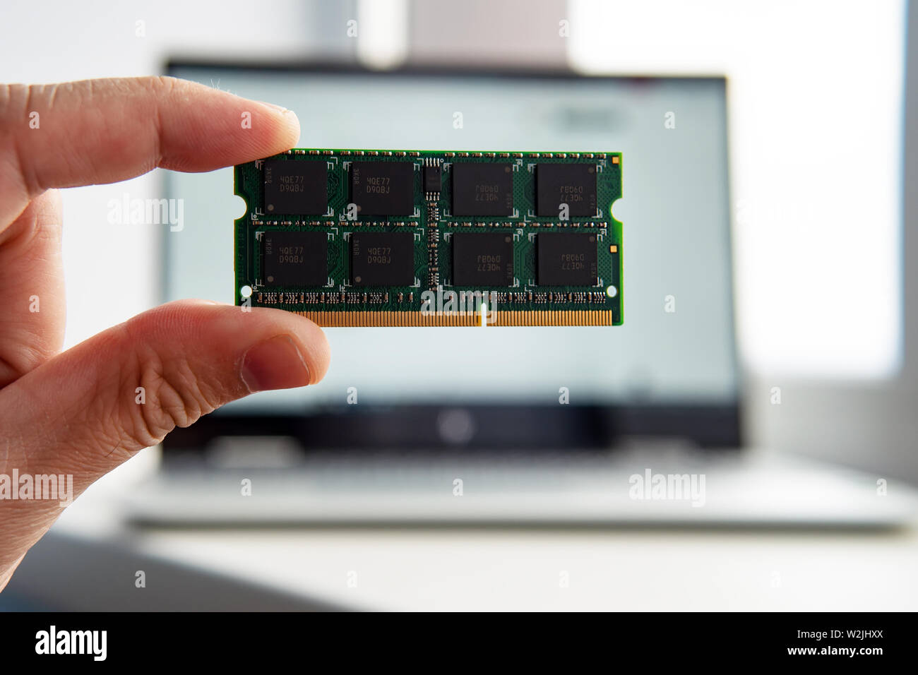 La RAM è la memoria che si trova nei computer notebook. Foto Stock