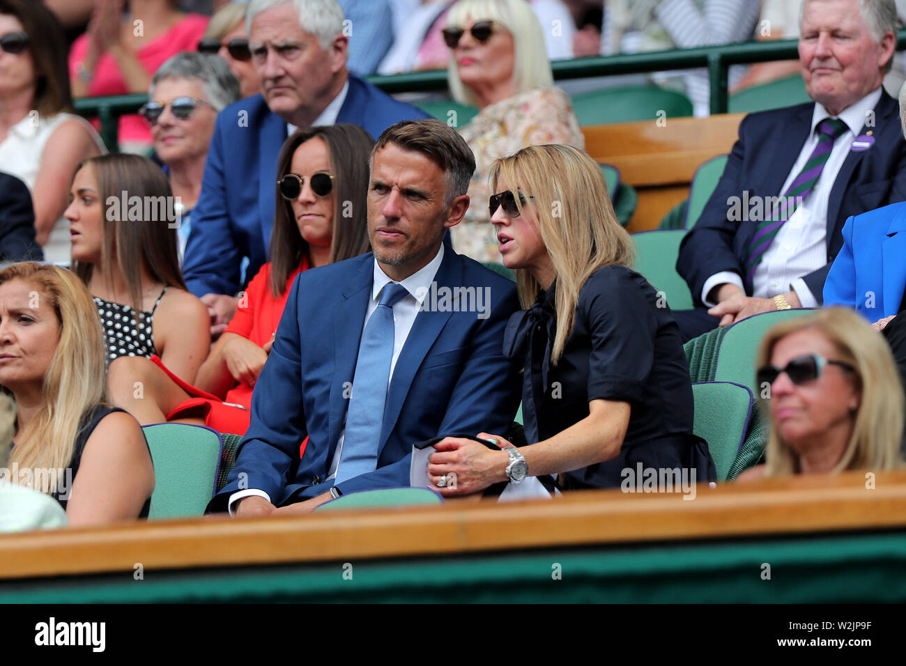 Londra, Regno Unito. 9 Luglio, 2019. Phil, Julie Neville, i campionati di Wimbledon 2019, 2019 Credit: Allstar Picture Library/Alamy Live News Foto Stock