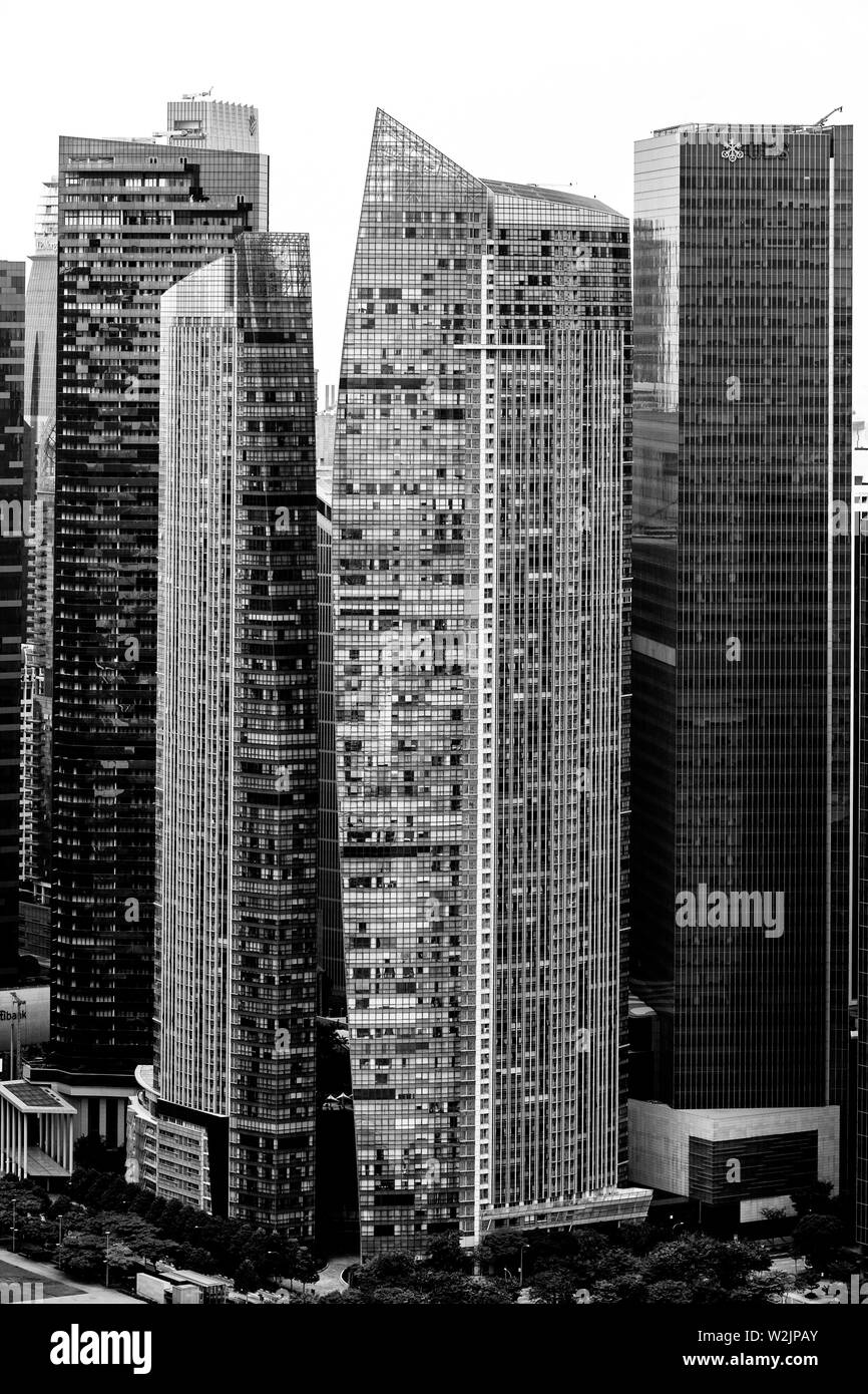 La skyline di Singapore, Singapore, Sud-est asiatico Foto Stock