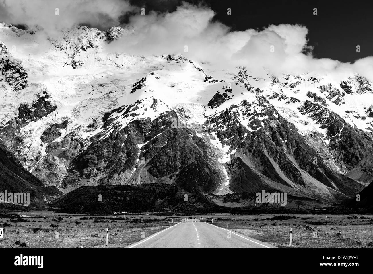 Mount Cook Mountain Range, Isola del Sud, Nuova Zelanda Foto Stock