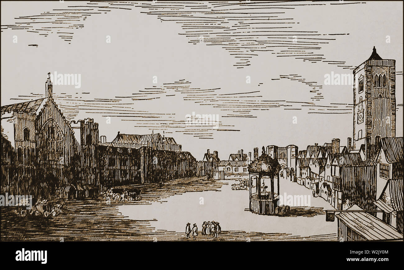 Palazzo Nuovo Cantiere, Westminster, Londra, Inghilterra in 1647 da la porta d'acqua sul Tamigi, guardando verso Ovest. Il re Enrico VI di Trevi sorge isolato sulla destra dell'immagine. Esso è stato utilizzato per grandi occasioni e potrebbe essere fatta per erogare vino. Foto Stock
