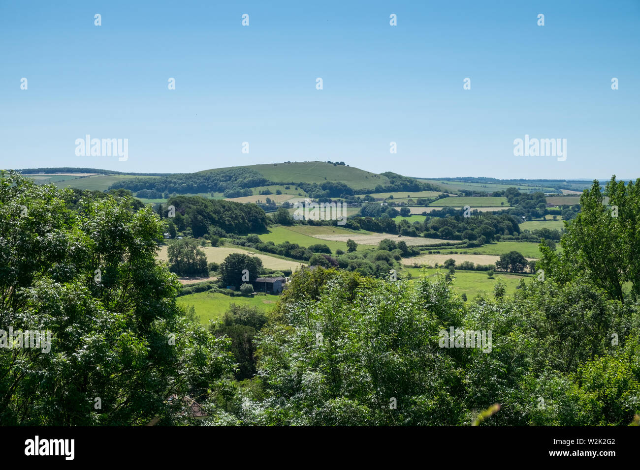 Vista su Blackmore vale in shaftesbury, Dorset Foto Stock