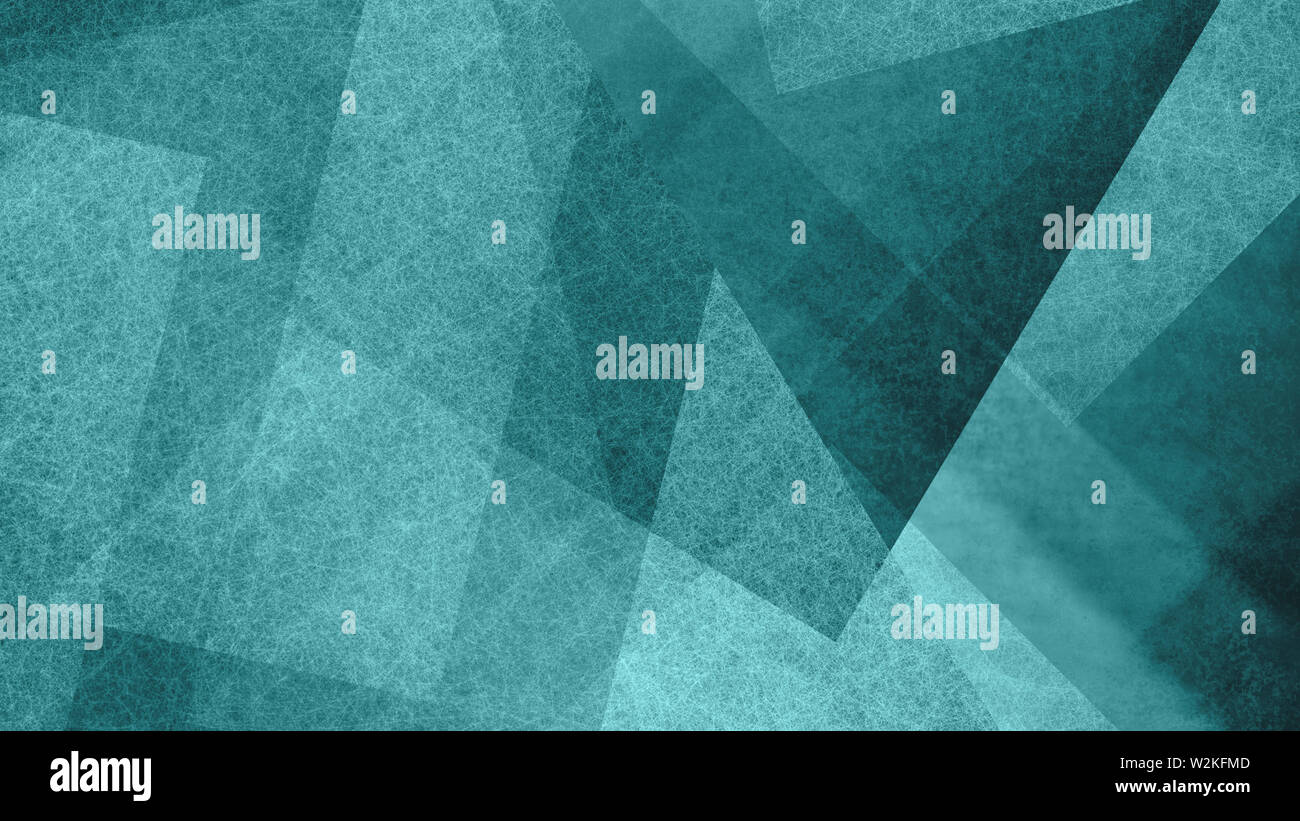 Abstract verde blu e sfondo bianco con diamante geometrica e pattern di triangolo. Testurizzato eleganti forme e angoli in design moderno e contemporaneo Foto Stock