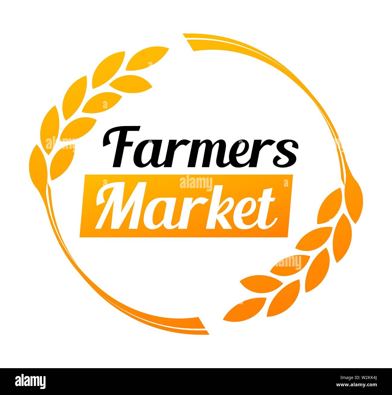 Elegante logo per il mercato degli agricoltori in colore oro. Round illustrazione vettoriale su sfondo bianco. Illustrazione Vettoriale Elegante logo per il mercato degli agricoltori in colore oro. Round illustrazione vettoriale su sfondo bianco. Illustrazione Vettoriale