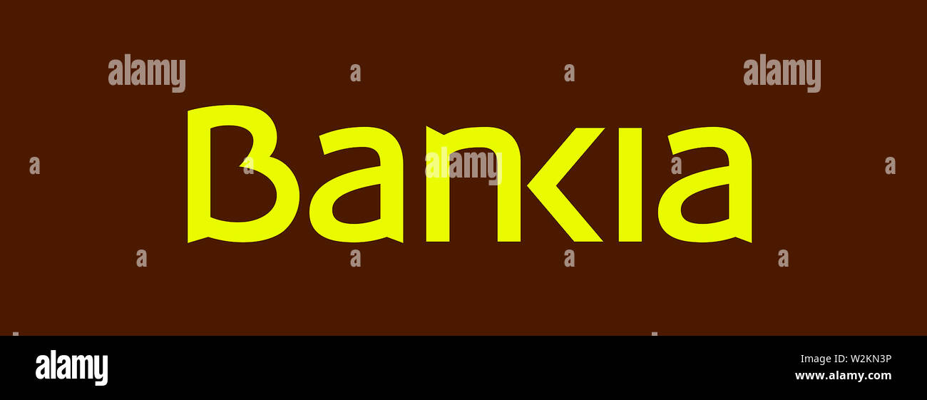 Il logo dei risparmi spagnolo gruppo bancario Bankia con sede a Madrid e Valencia - Spagna. Foto Stock