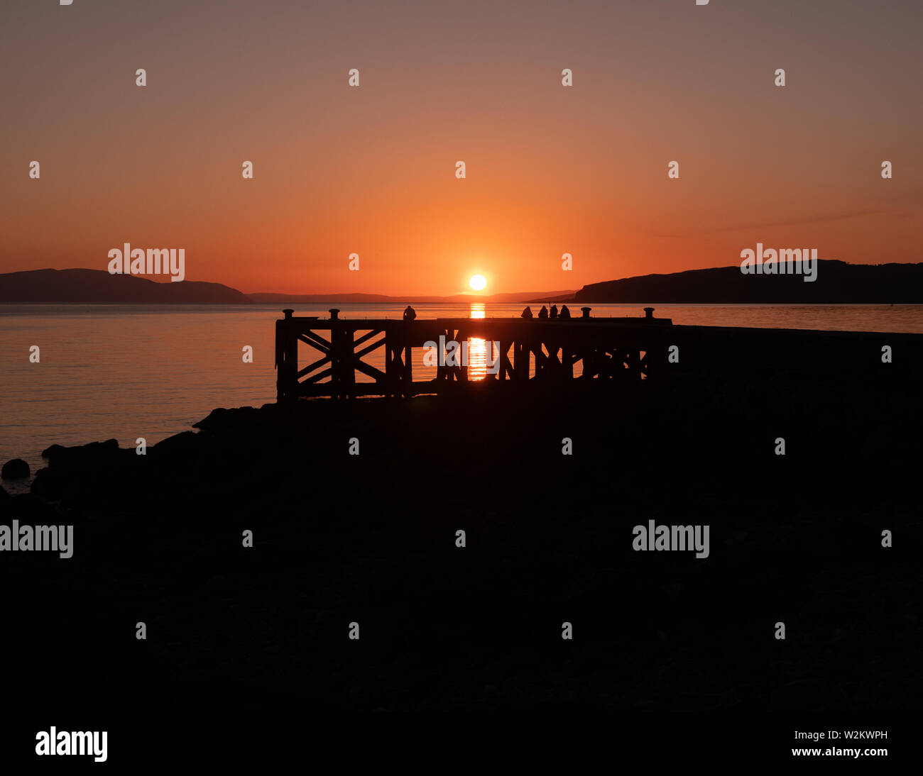 Portencross tramonto Foto Stock