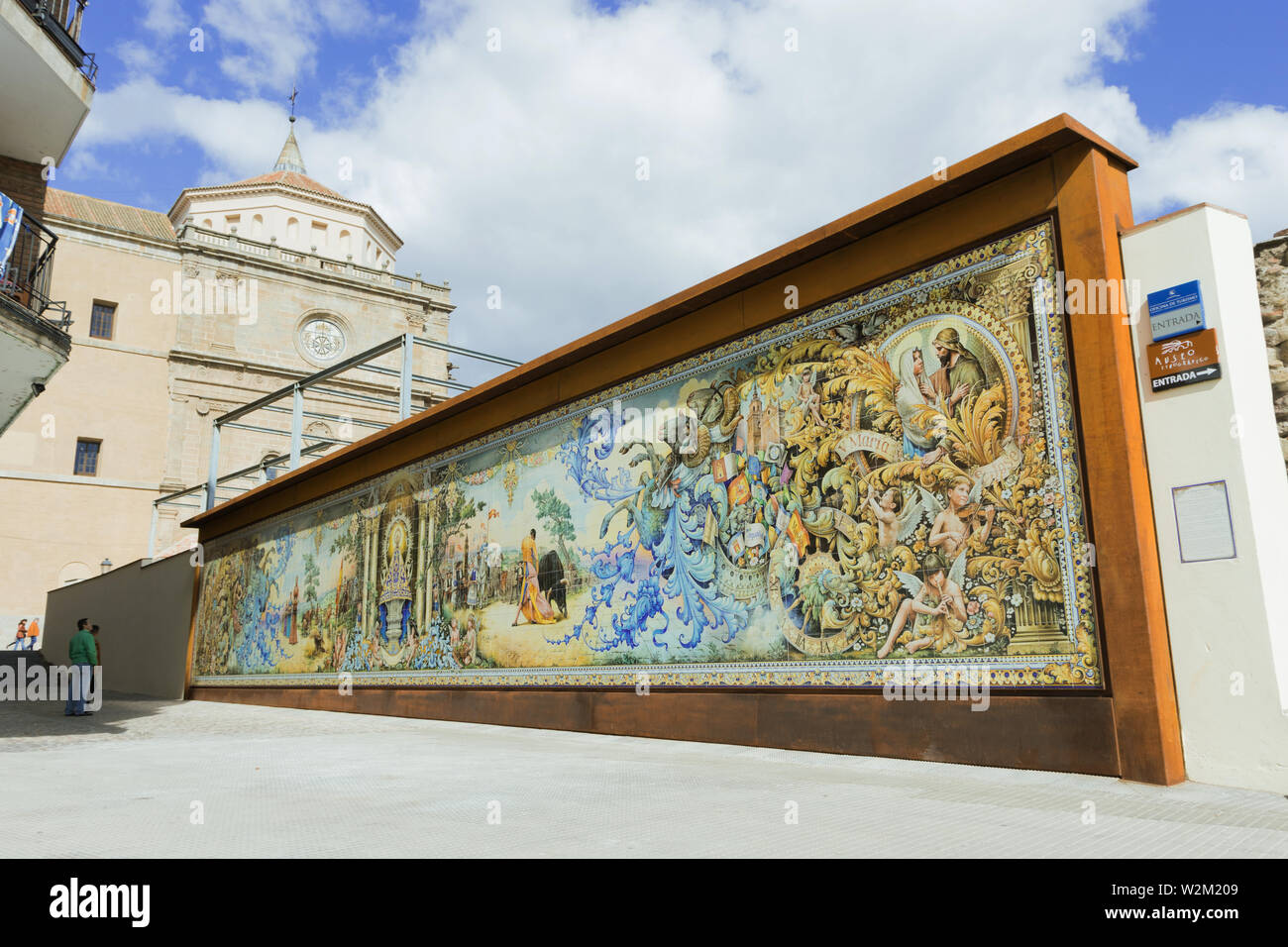Spagnolo murale in ceramica, Ruiz de Luna stile, Spagna, 28 Febbraio 2018 Foto Stock