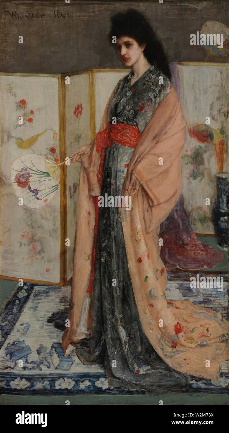 Rosa e argento: la principessa dalla terra di porcellana (1865) dipinto di James Abbott McNeill Whistler - molto ad alta risoluzione e qualità dell'immagine Foto Stock