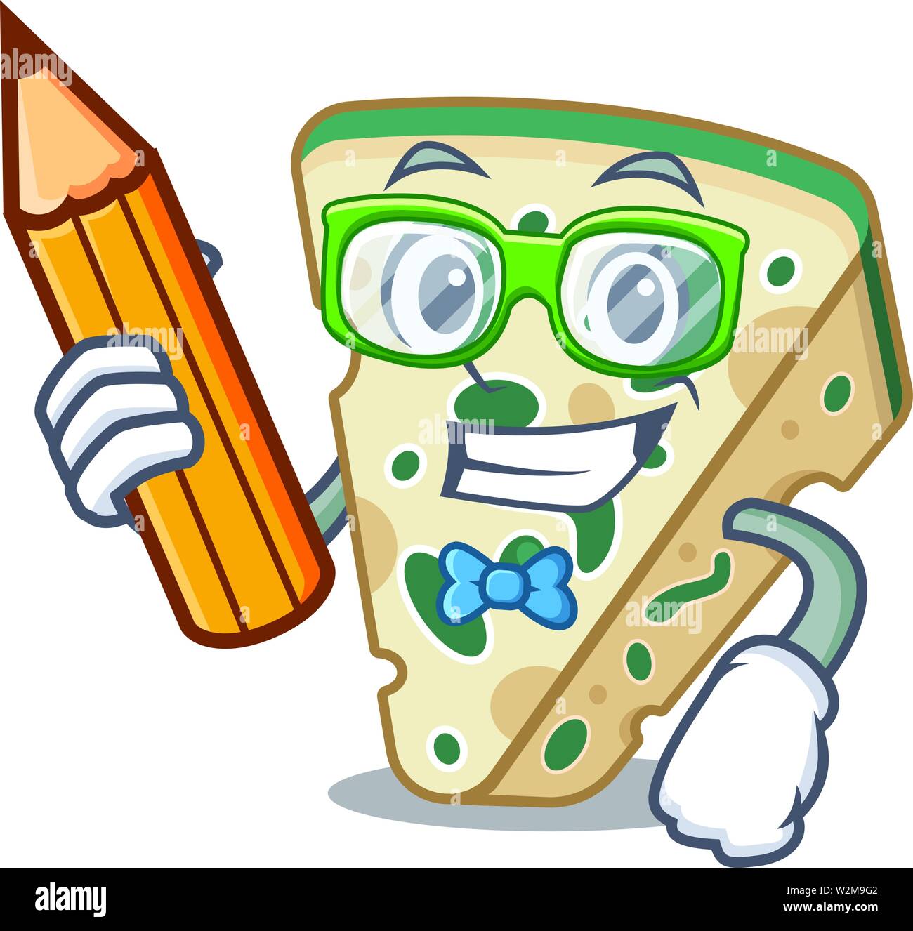 Studente formaggio blu servita nella piastra di cartoon Illustrazione Vettoriale