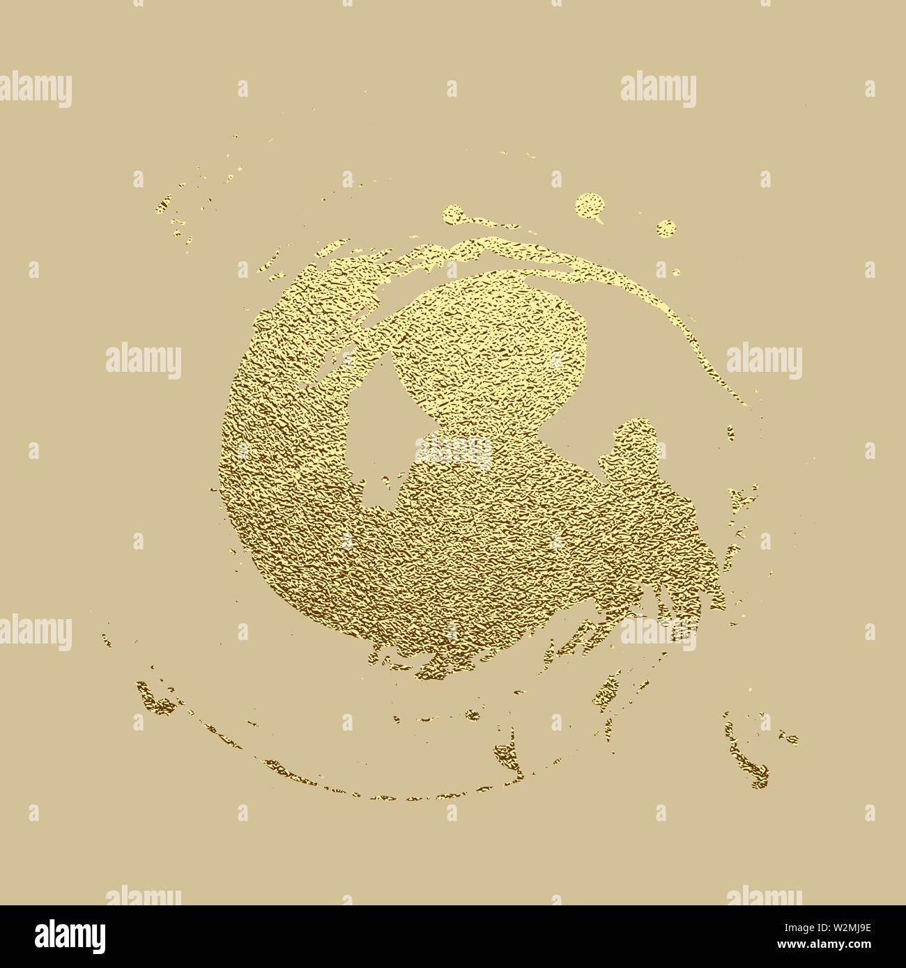 Oro corsa di vernice. Abstract oro scintillante arte testurizzata illustrazione. Disegnata a mano telaio spazzola elemento di design. Illustrazione Vettoriale Illustrazione Vettoriale