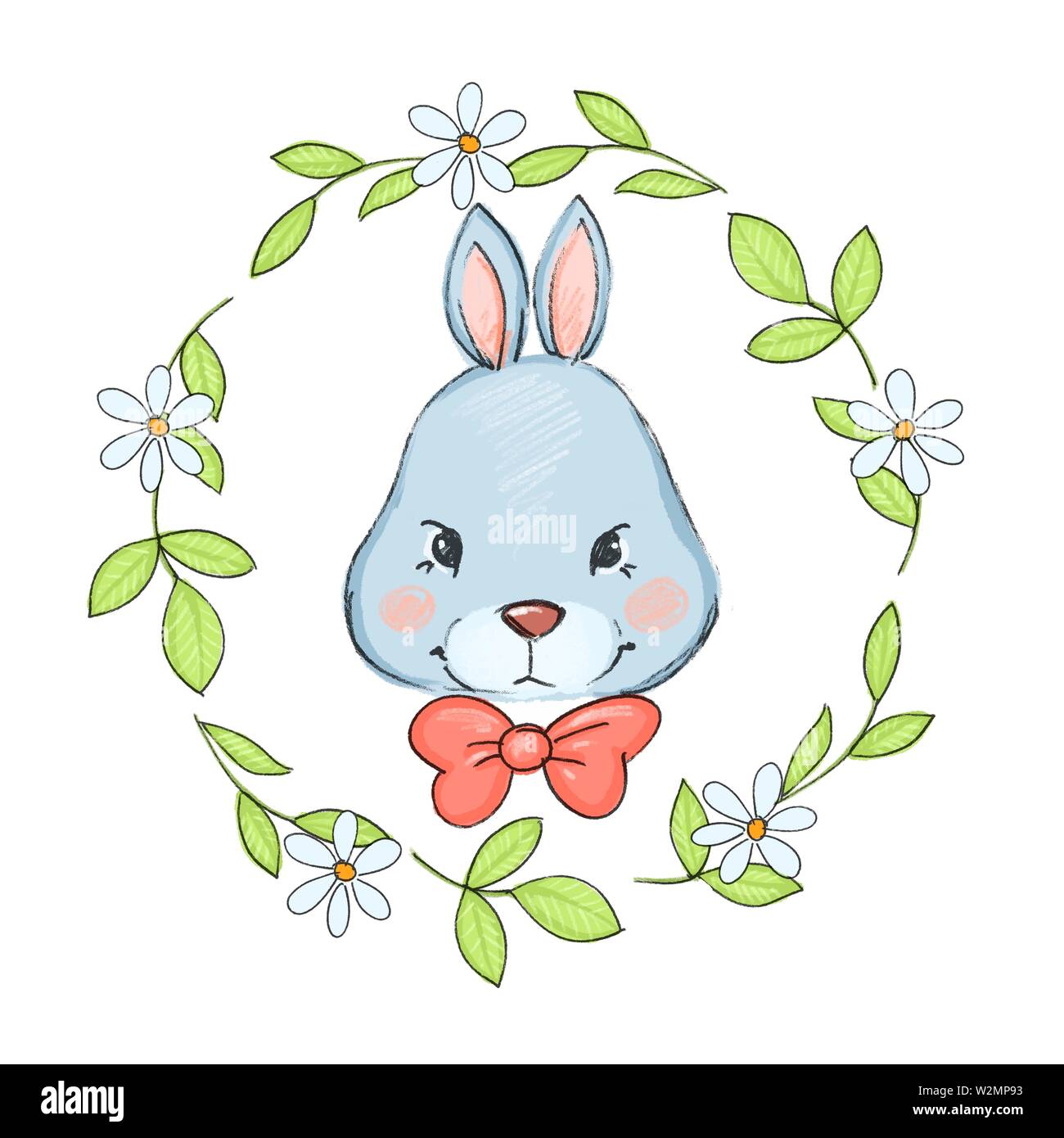 Cartoon carino illustrazione di coniglio Foto Stock