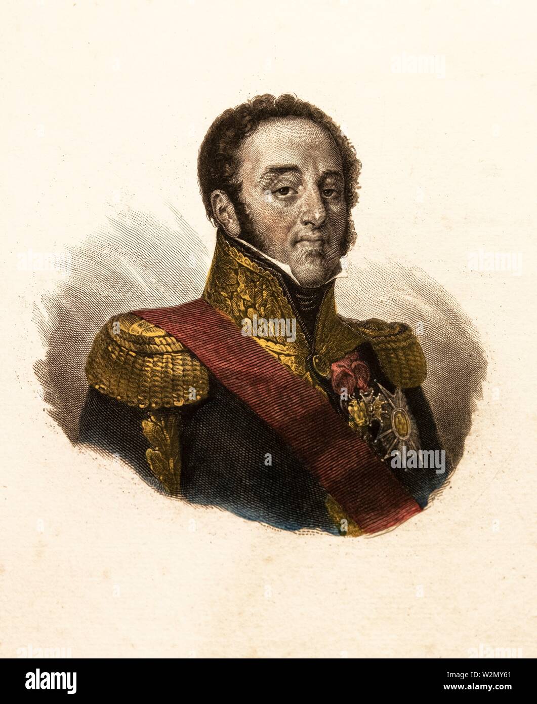 Suchet Louis-Gabriel.Louis-Gabriel Suchet (2 marzo 1770-3 gennaio 1826), duca di Albufera , era un maresciallo francese dell'Impero e uno dei più Foto Stock